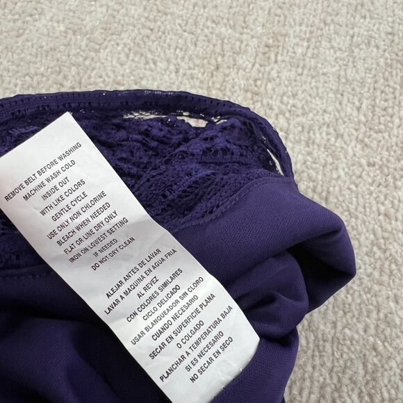 My Michelle Stretch Lace Asymmetric Cocktail Mini Dress L - Picture 9 of 9